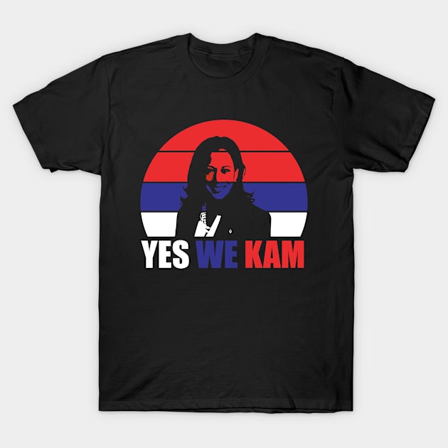 Yes We Kam Retro Sunset - Kamala Harris T-Shirt by Metal Works